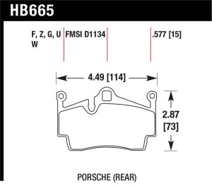 Porsche Boxster Brake Pads - Rear - Hawk Performance - DTC-70 - `05-`16